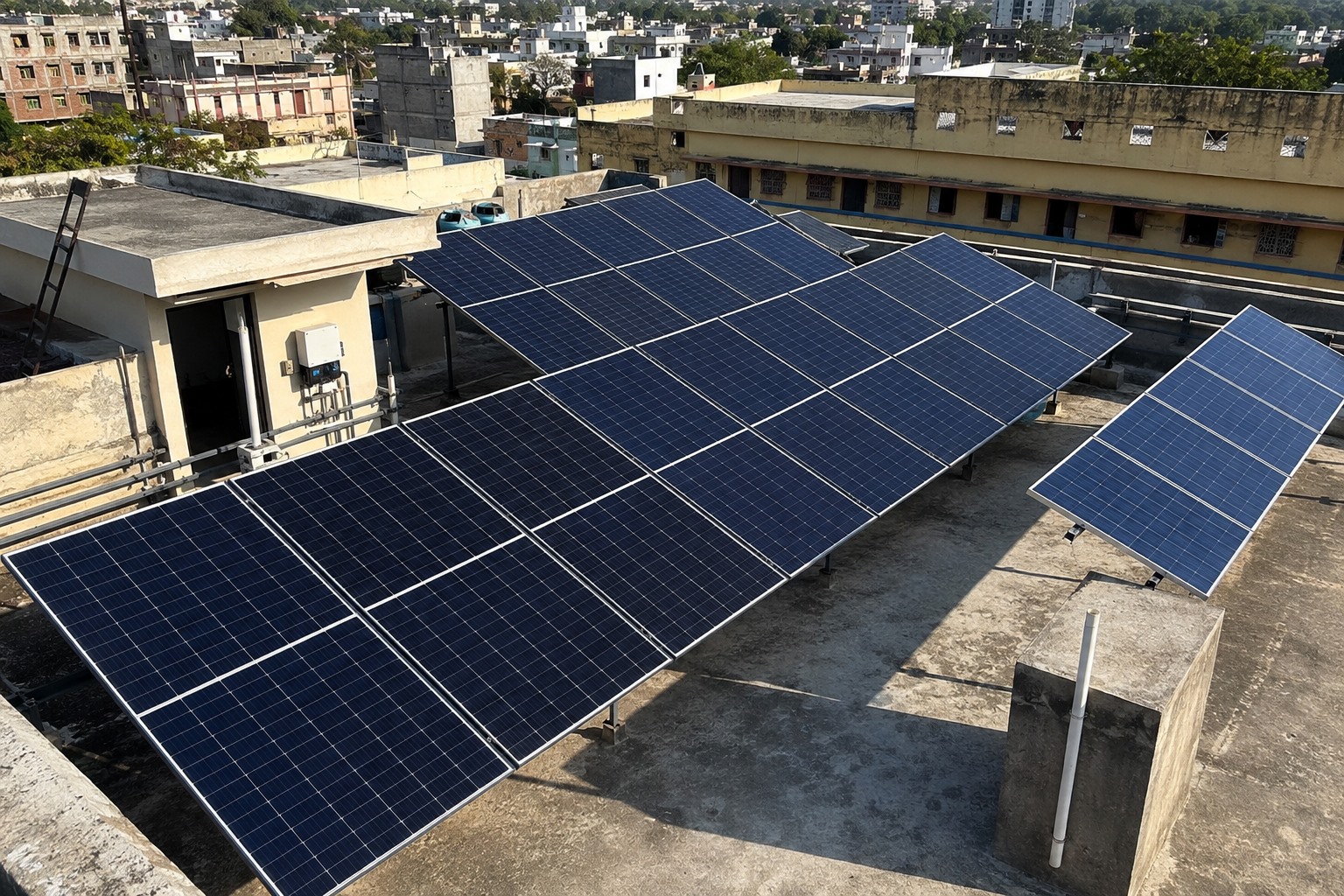Commercial building with rooftop solar system