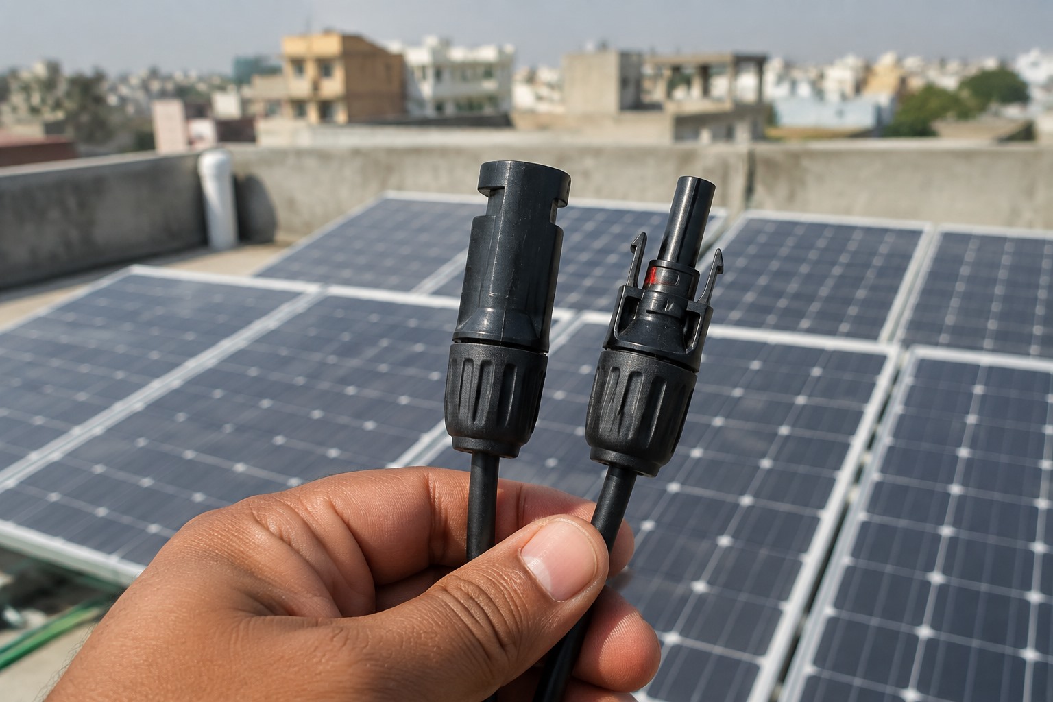 MC4 connector set for solar systems